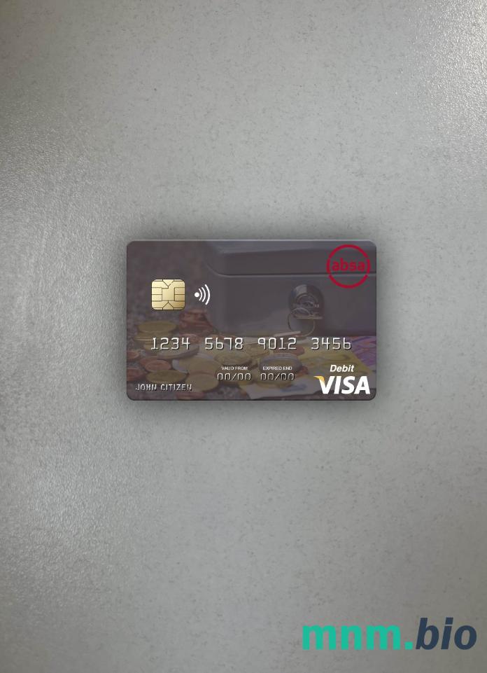 Mozambique Absa bank Mozambique visa obciążyć card wygląd fotograficzny skan PSD + zdjęcie